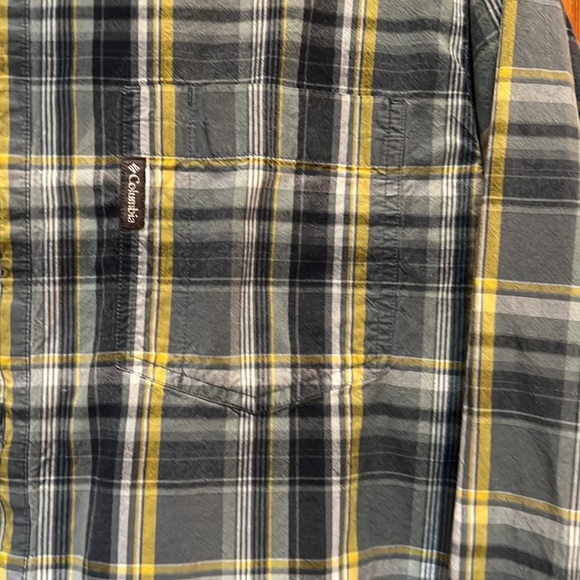 Columbia men’s plaid XL long sleeve. Green yellow - Picture 5 of 6